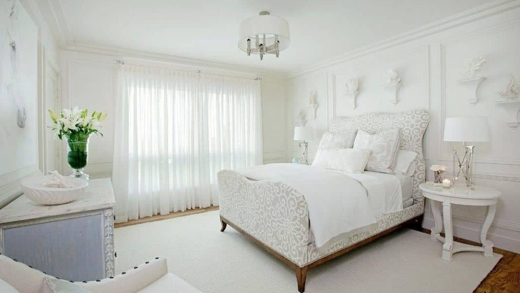 Design de chambre blanc classique