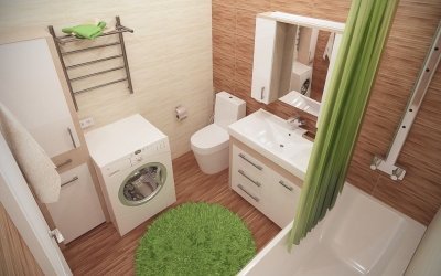 Design baie 5 mp - amenajare și interior