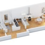 Un apartament cu un dormitor de 42 mp.