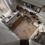 Apartament studio: vedere de sus