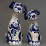 Gzhel Dog Figures