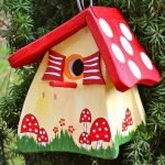 Fly agaric birdhouse