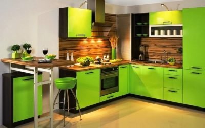 Design de bucătărie verde: interioare reale